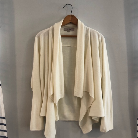 Lux Cream Colored Wrap Cardigan by LOFT - Picture 1 of 6